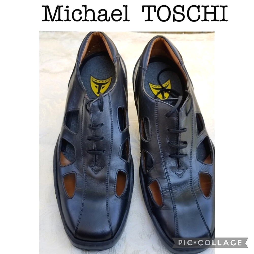 TOSCHI by Michael Toschi men's Oxford cut out laced up shoes  size 8.5